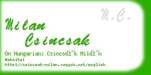 milan csincsak business card